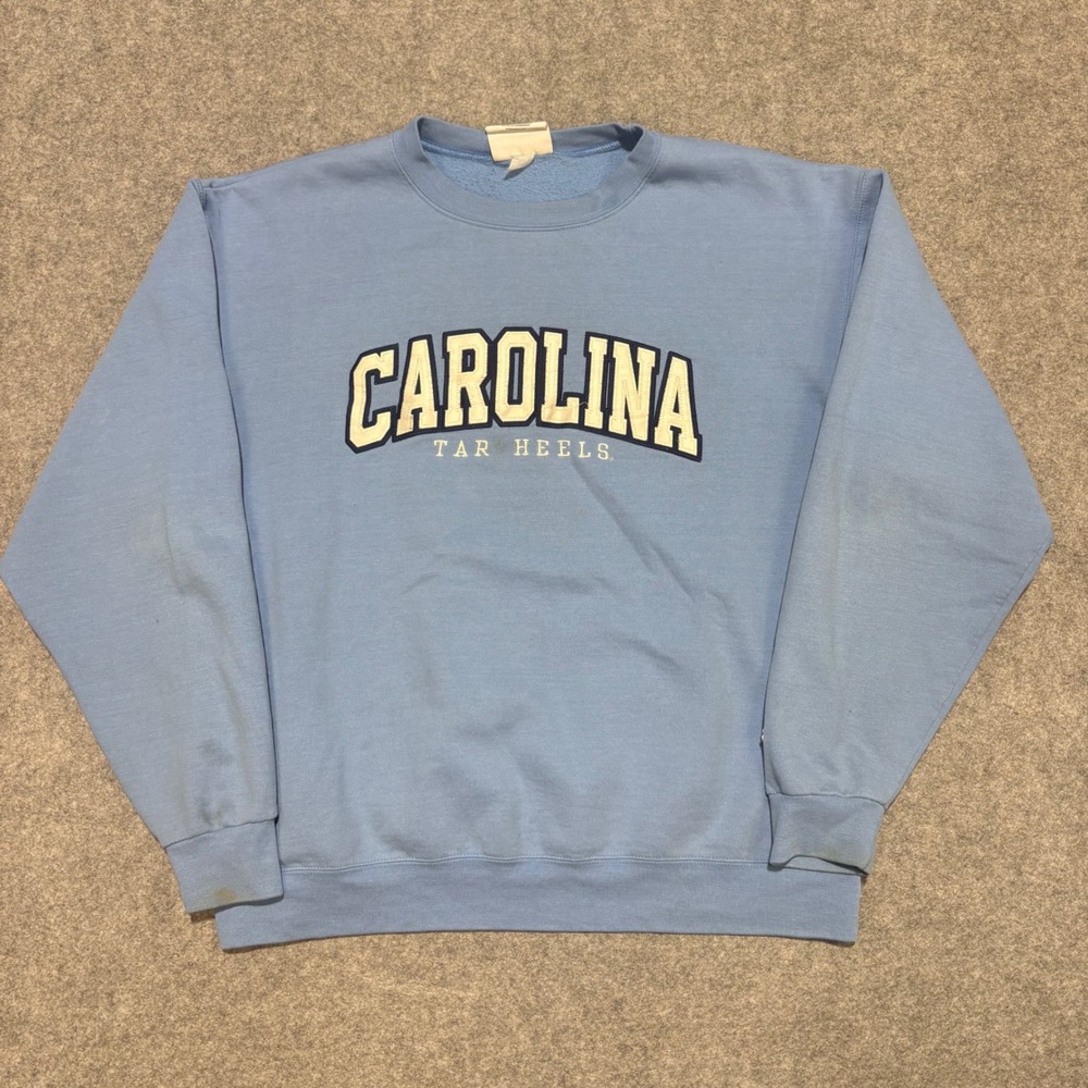 Champion UNC Tar Heels Sweatshirt Mens Large Blue Carolina Crewneck 0156